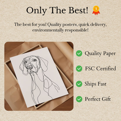 Elegante póster de perro con arte lineal
