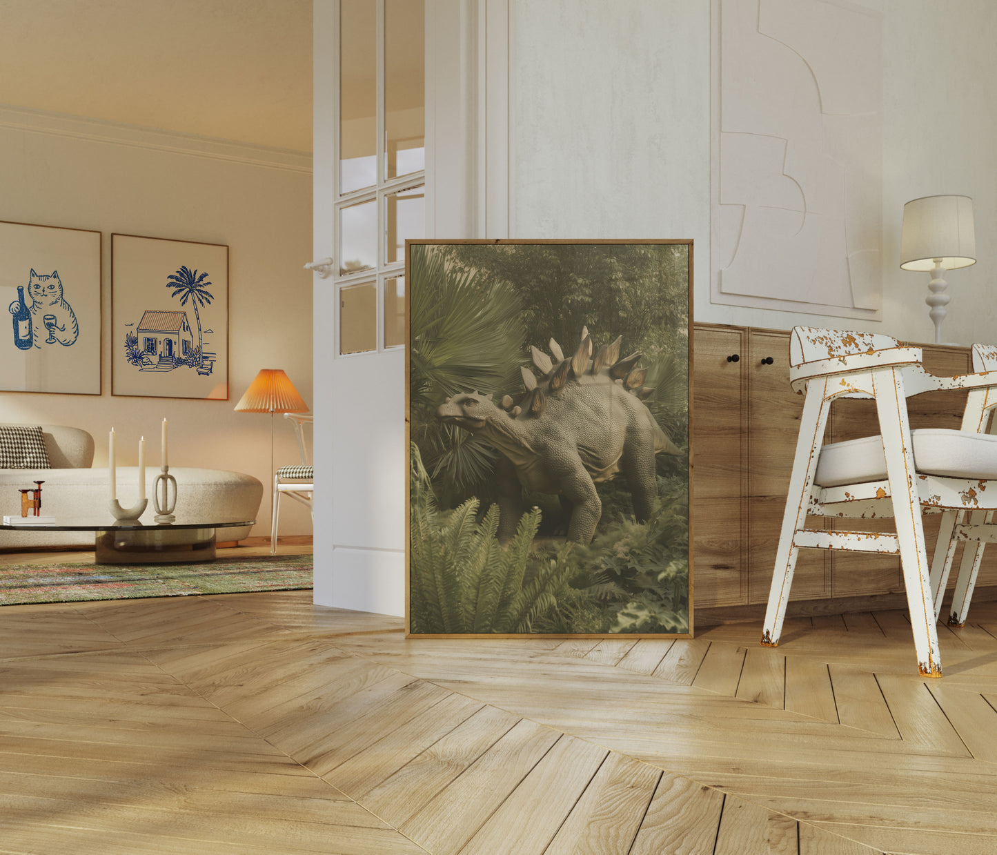 Ancient Stegosaurus Prehistoric Poster