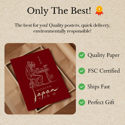 Moderne Japanse stedelijke Samurai-poster