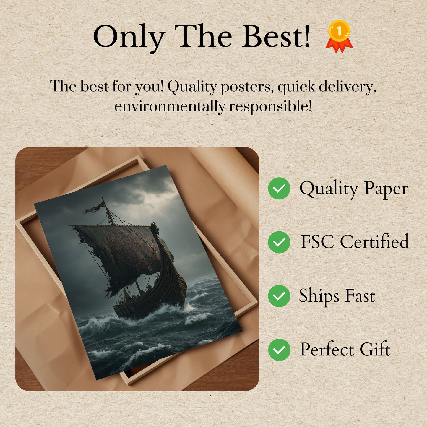 Stormy Viking Voyage Poster