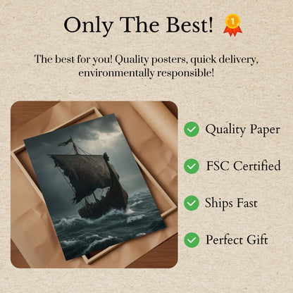 Stormy Viking Voyage Poster