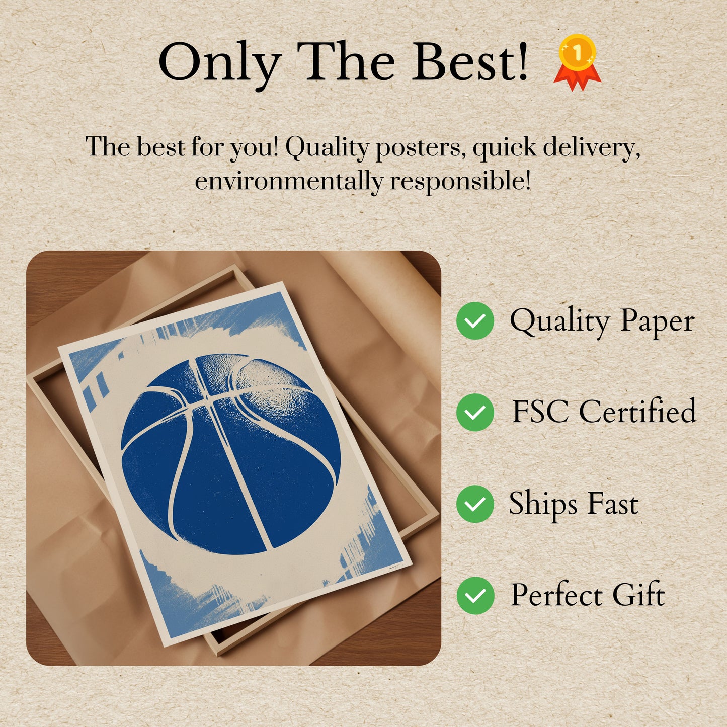 Blue Basketball Graphic Art Poster