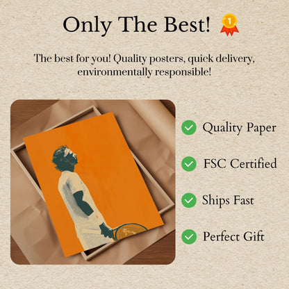 Tennislegende Orange Court Poster