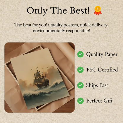 Poster Stormy Seas Zeilschip