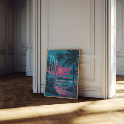 Sunset Surf Paradise Poster