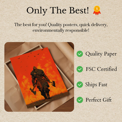 Viking Krijger's Vurige Pad Poster