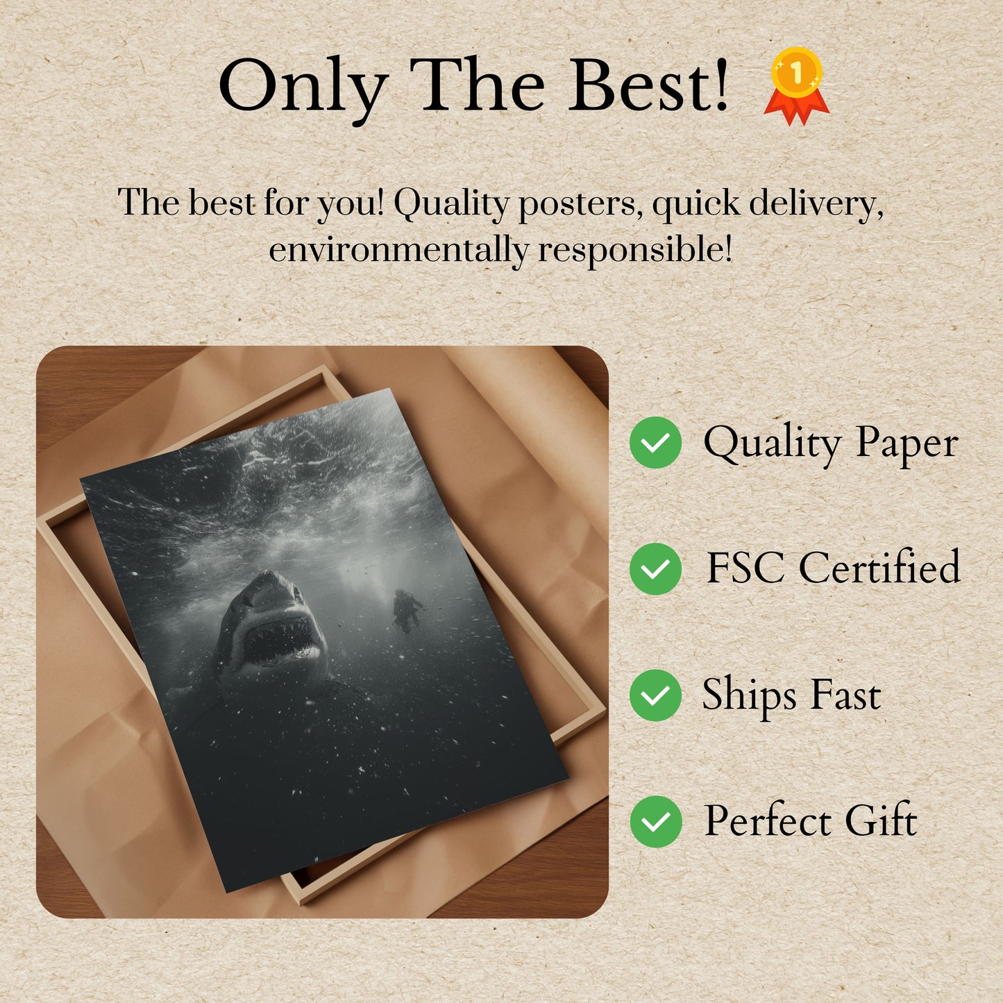 Shark Attack Underwater Poster