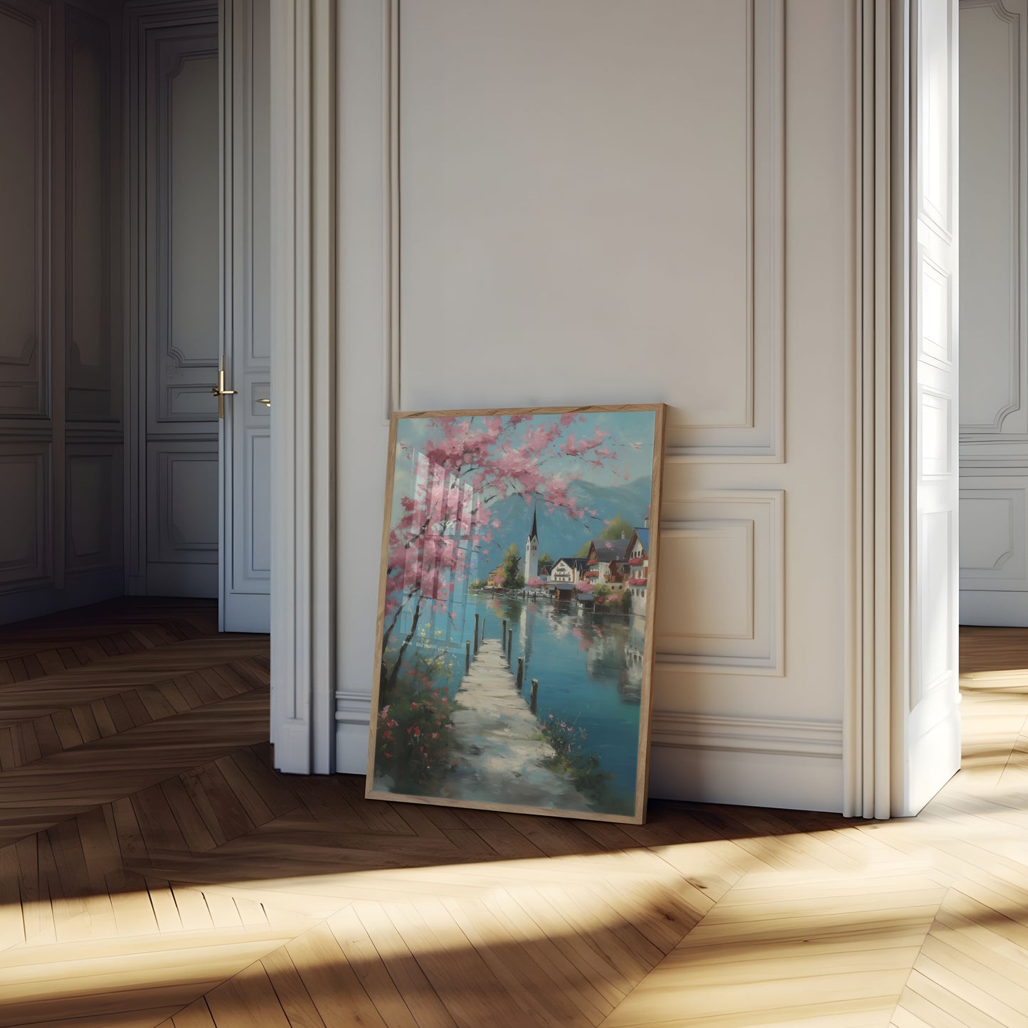 Pôster de Primavera da Aldeia do Lago Alpino