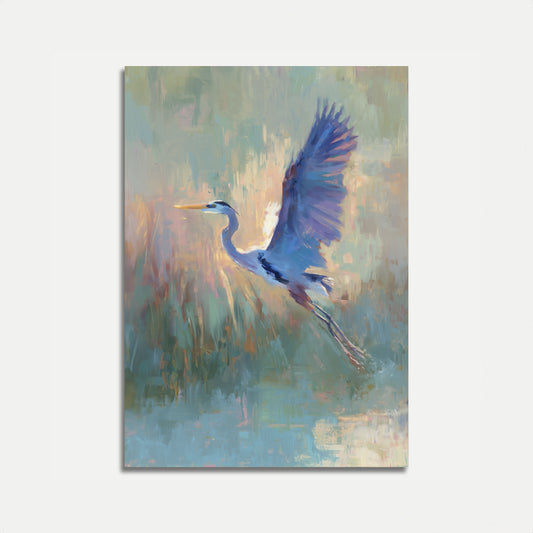Blauer Reiher im Flug Poster
