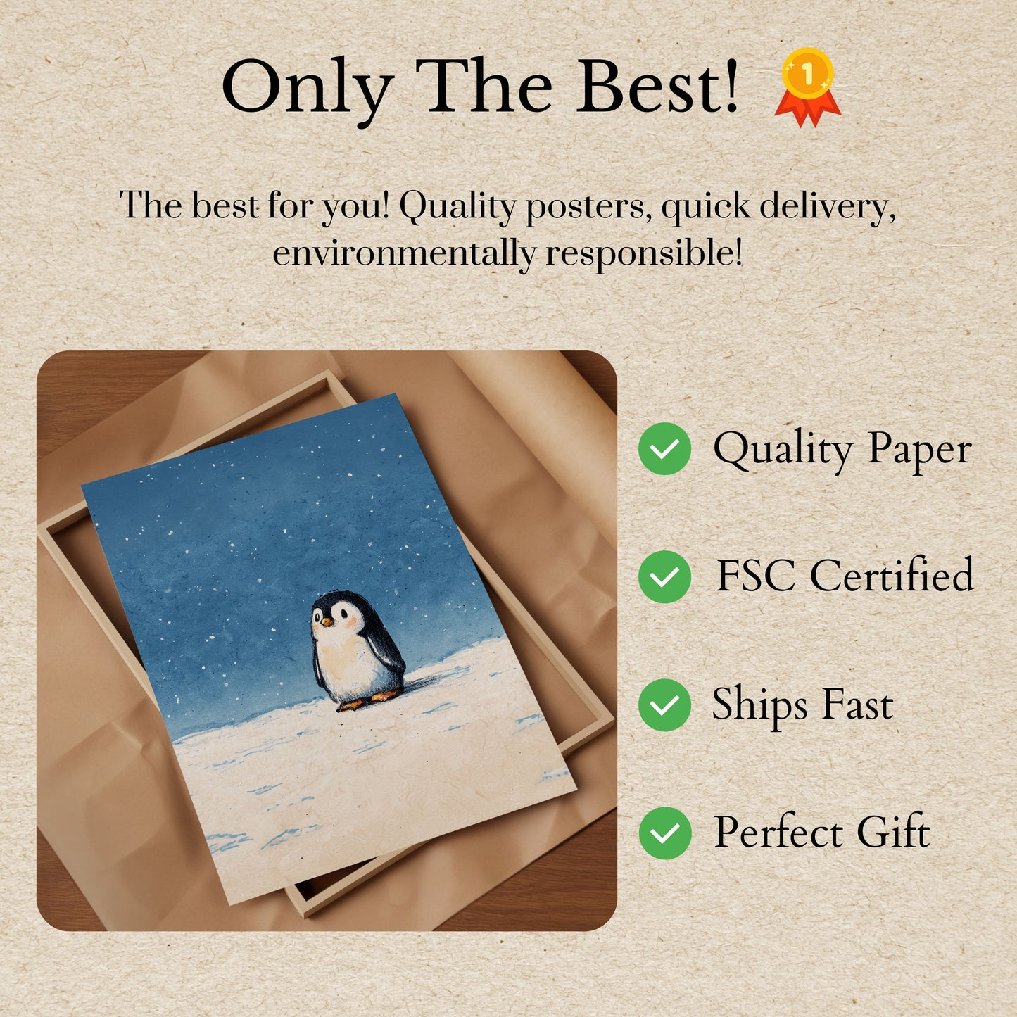 Lone Penguin Winter Poster