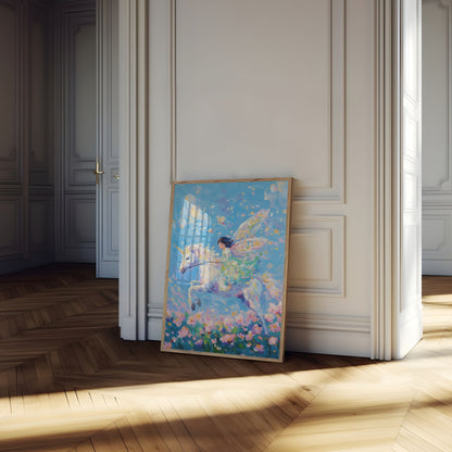 Fairy on Winged Horse Poster