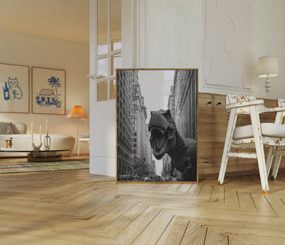 Urban T-Rex City Invasion Poster