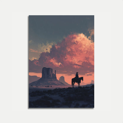 Cowboy Sunset Monument Valley Poster