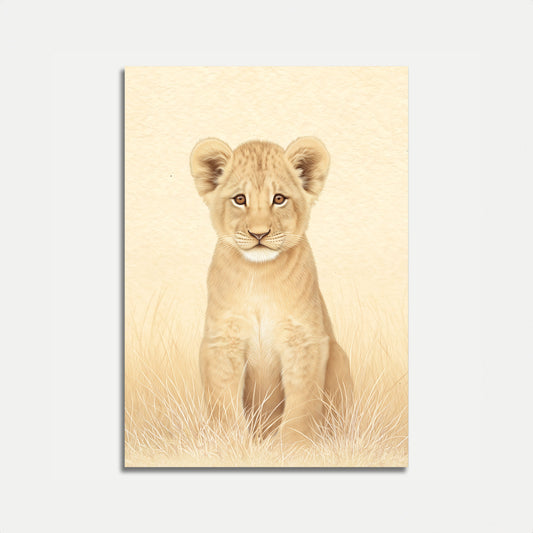 Young Lion Cub Portrait Poster