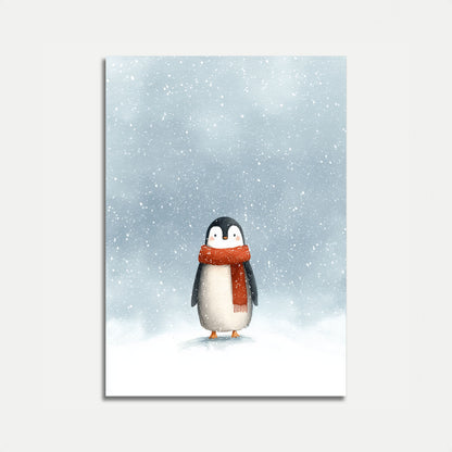 Cozy Penguin Winter Poster