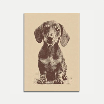 Adorable Dachshund Sketch Poster