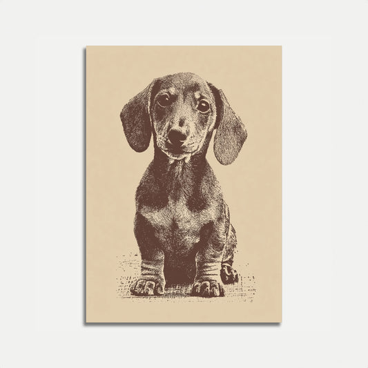 Adorable Dachshund Sketch Poster