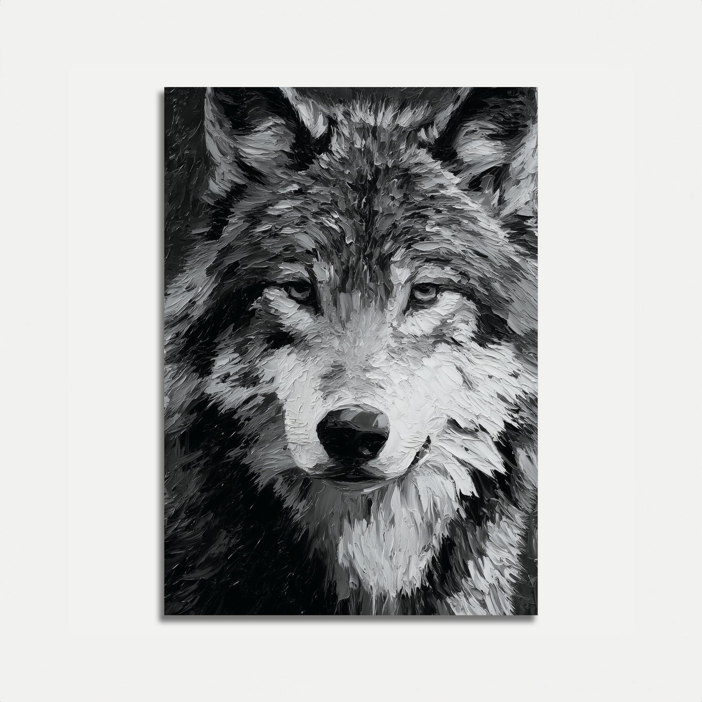 Intense Wolf Black and White Poster
