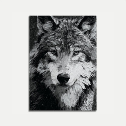 Intense Wolf Black and White Poster