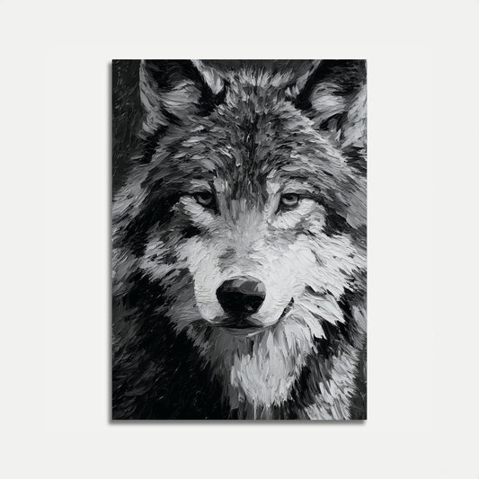 Intense Wolf Black and White Poster