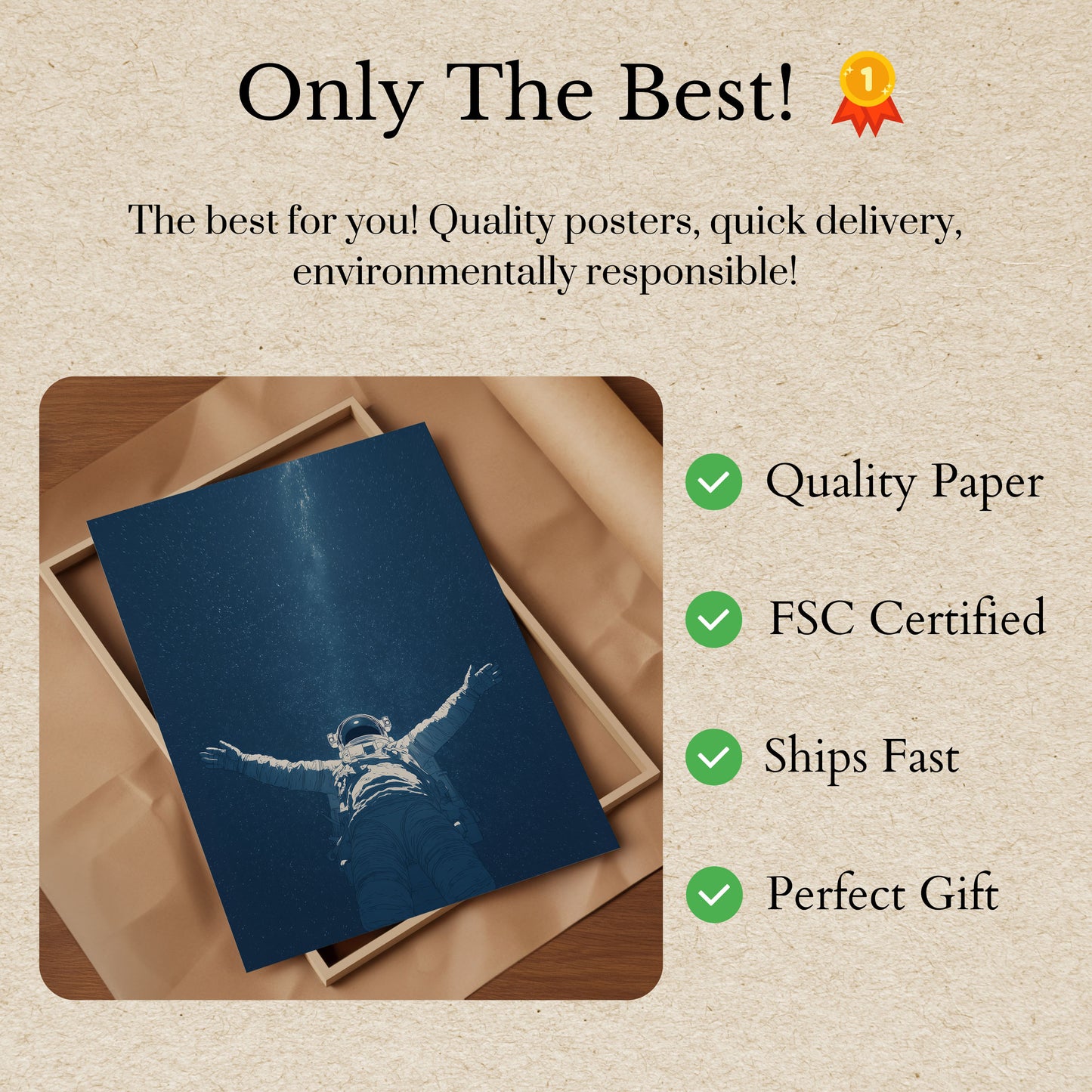 Starry Space Embrace Poster