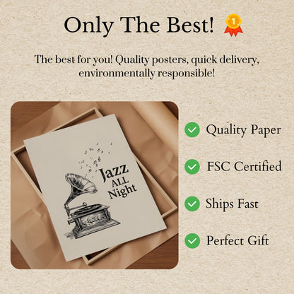 Vintage Jazz Gramophone Poster