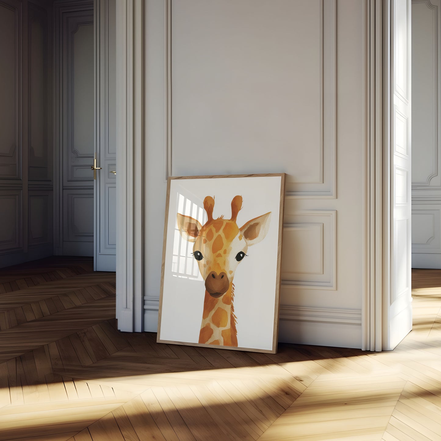 Adorable Giraffe Watercolor Poster