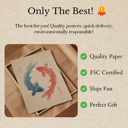 Harmonie von Yin Yang Koi Poster