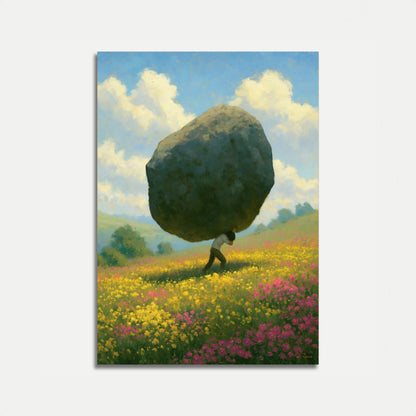 Man Carrying Boulder Poster