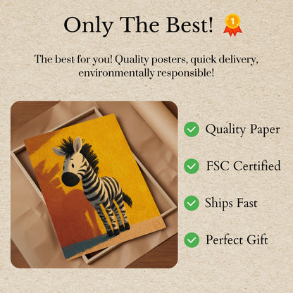 Playful Zebra Safari Poster