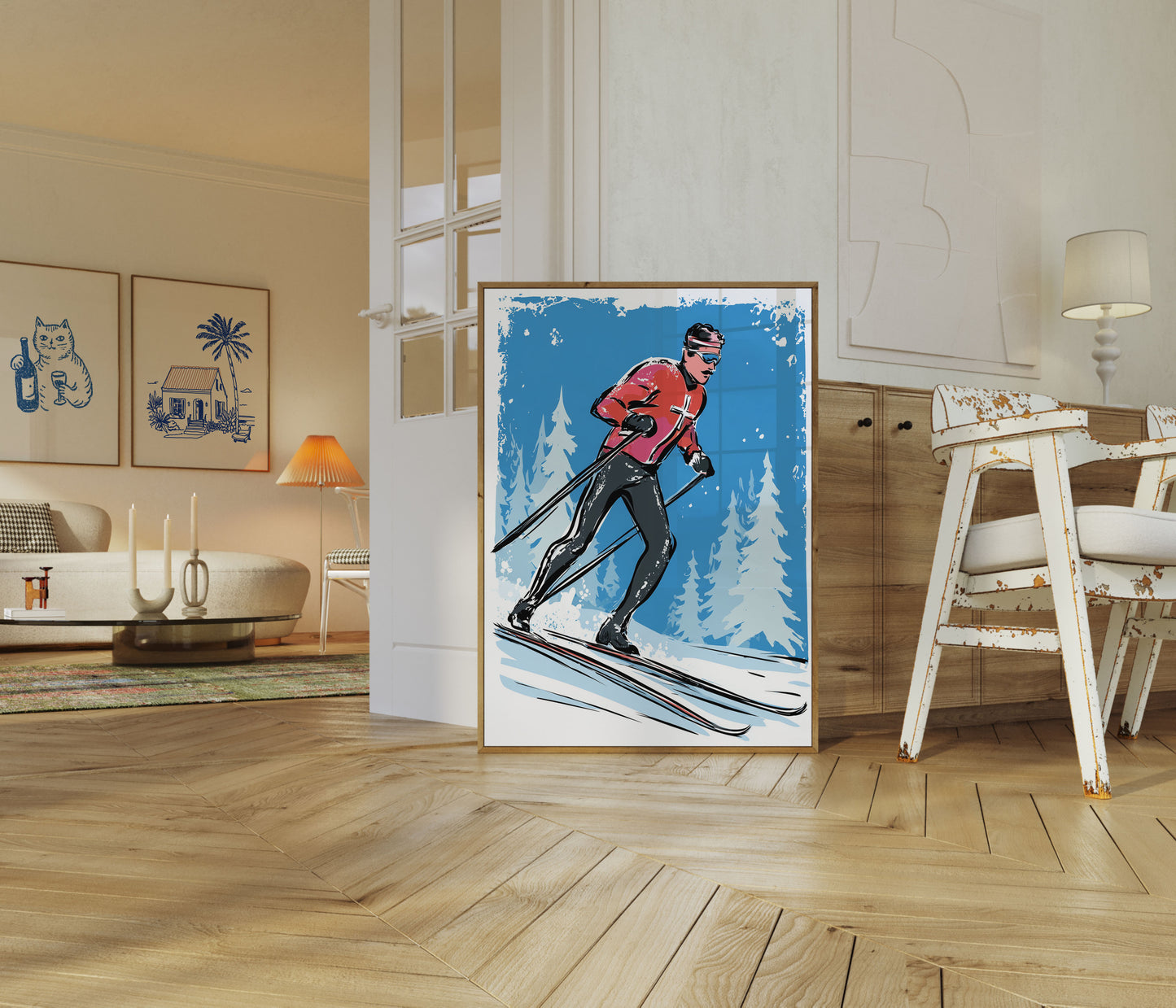 Mountain Cross-Country Ski Poster