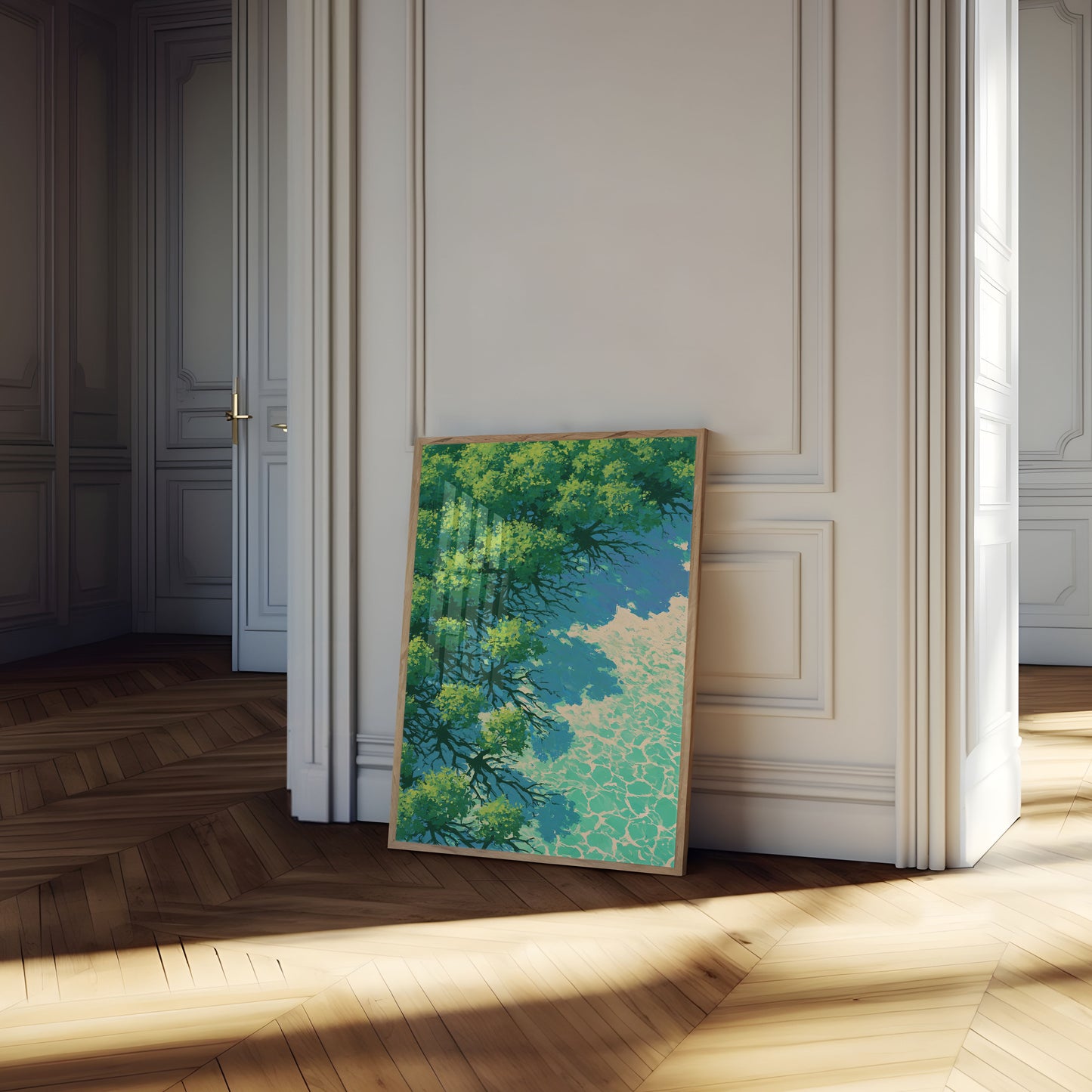 Serene Tree Reflection Water Poster