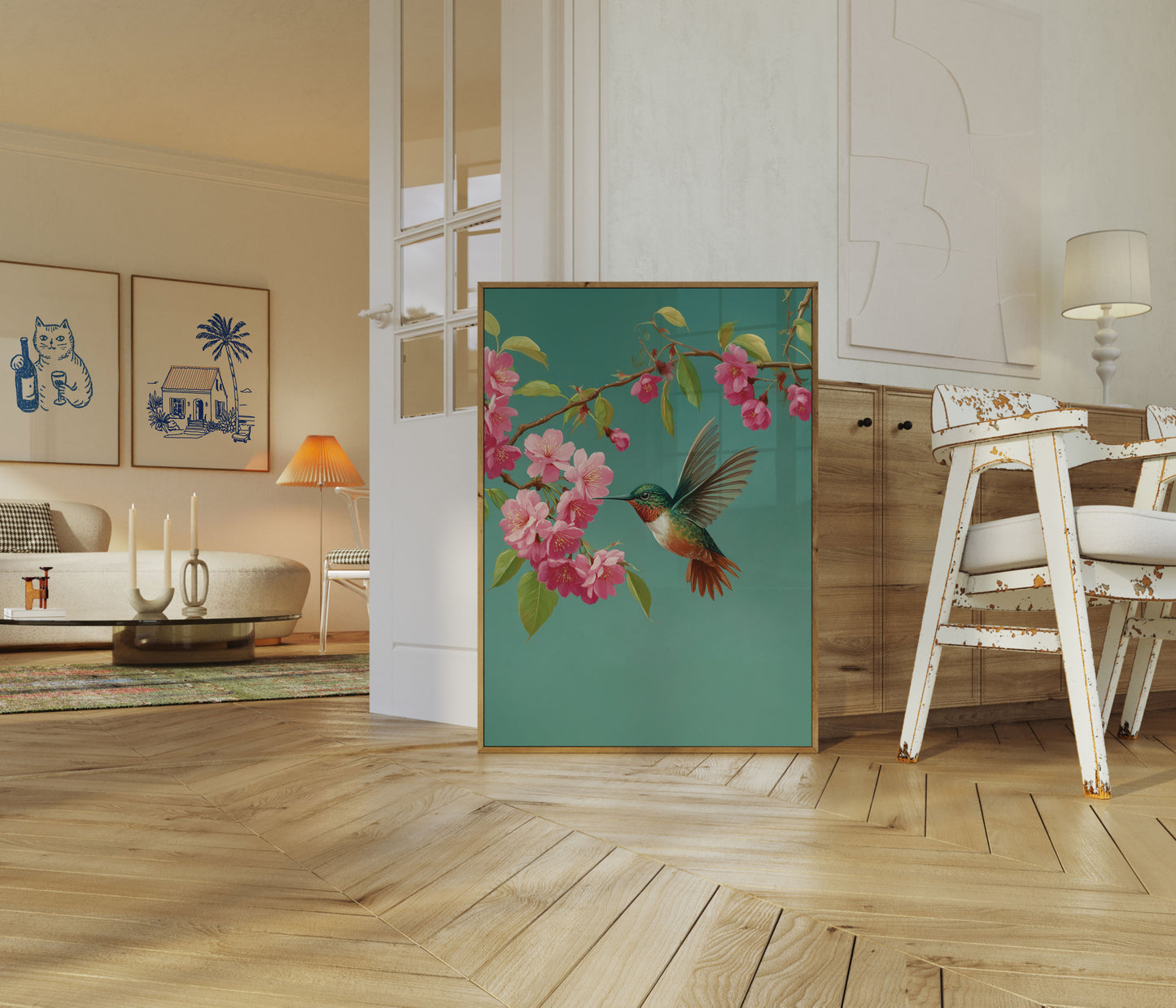 Poster Colibrì Fiore di Ciliegio