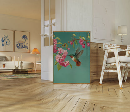 Poster Colibrì Fiore di Ciliegio