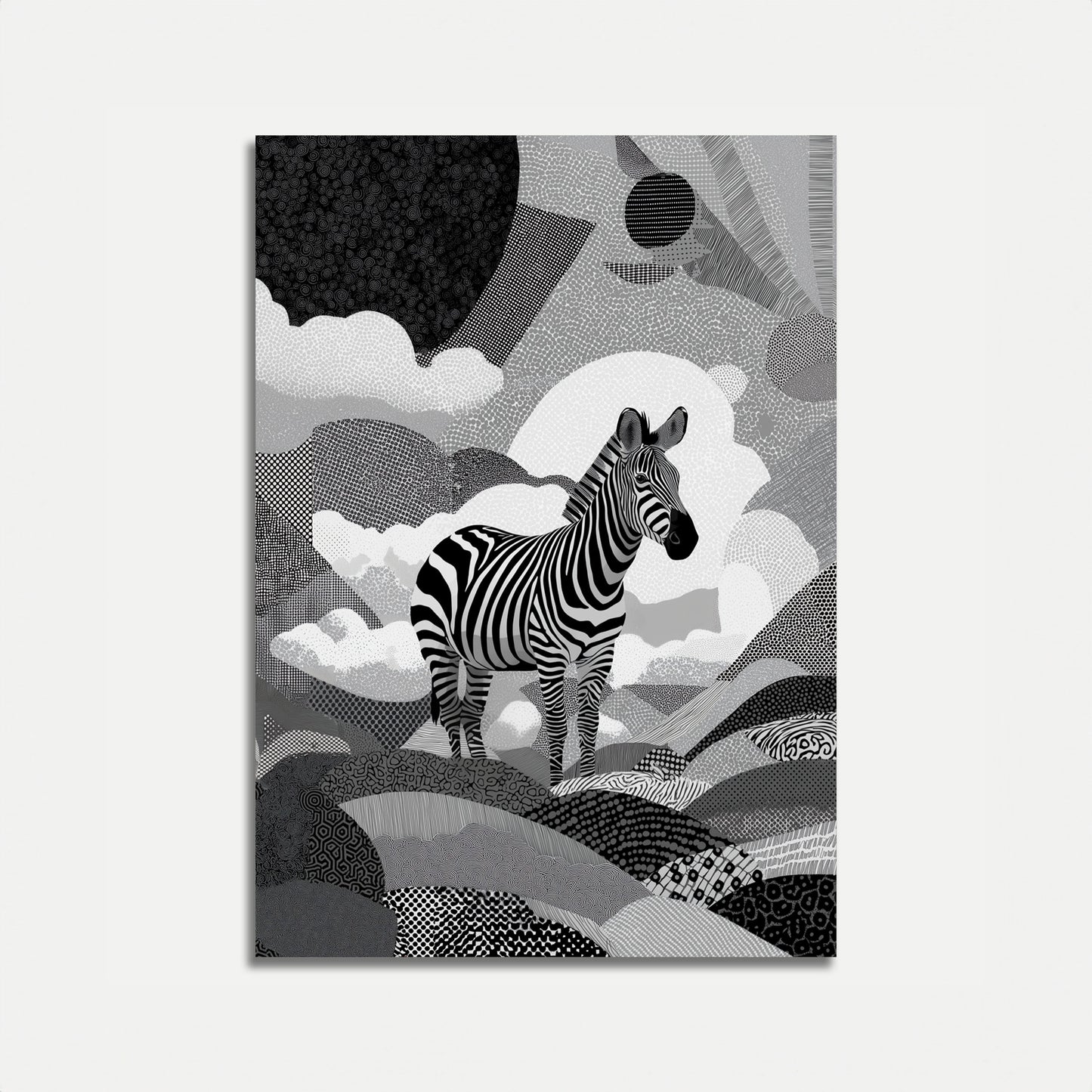 Monochrome Zebra Geometric Poster