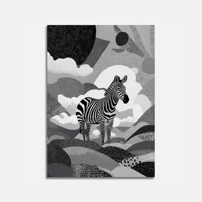Monochrome Zebra Geometric Poster