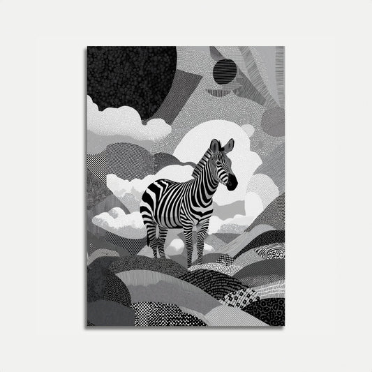 Monochrome Zebra Geometric Poster