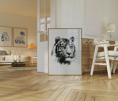 Wild Majesty Black and White Poster
