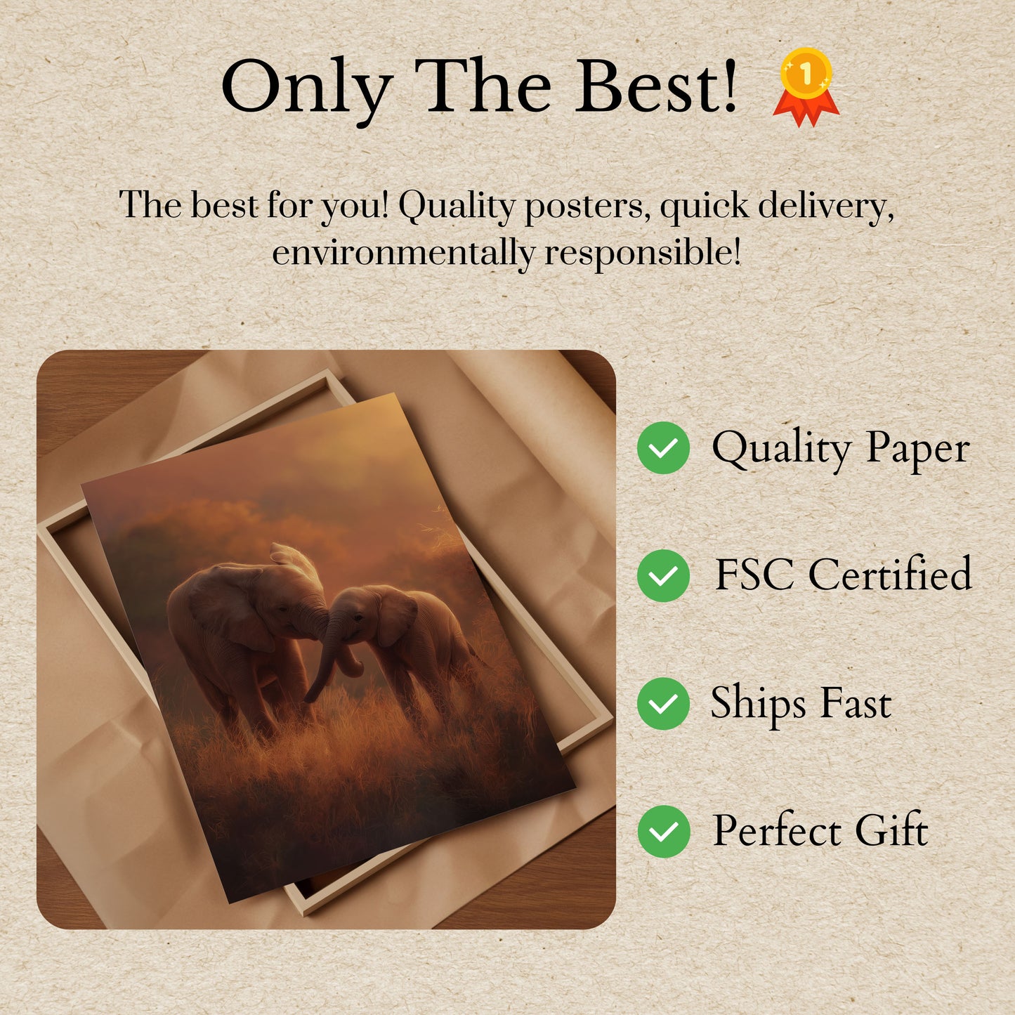 Tender Elephant Moment Poster