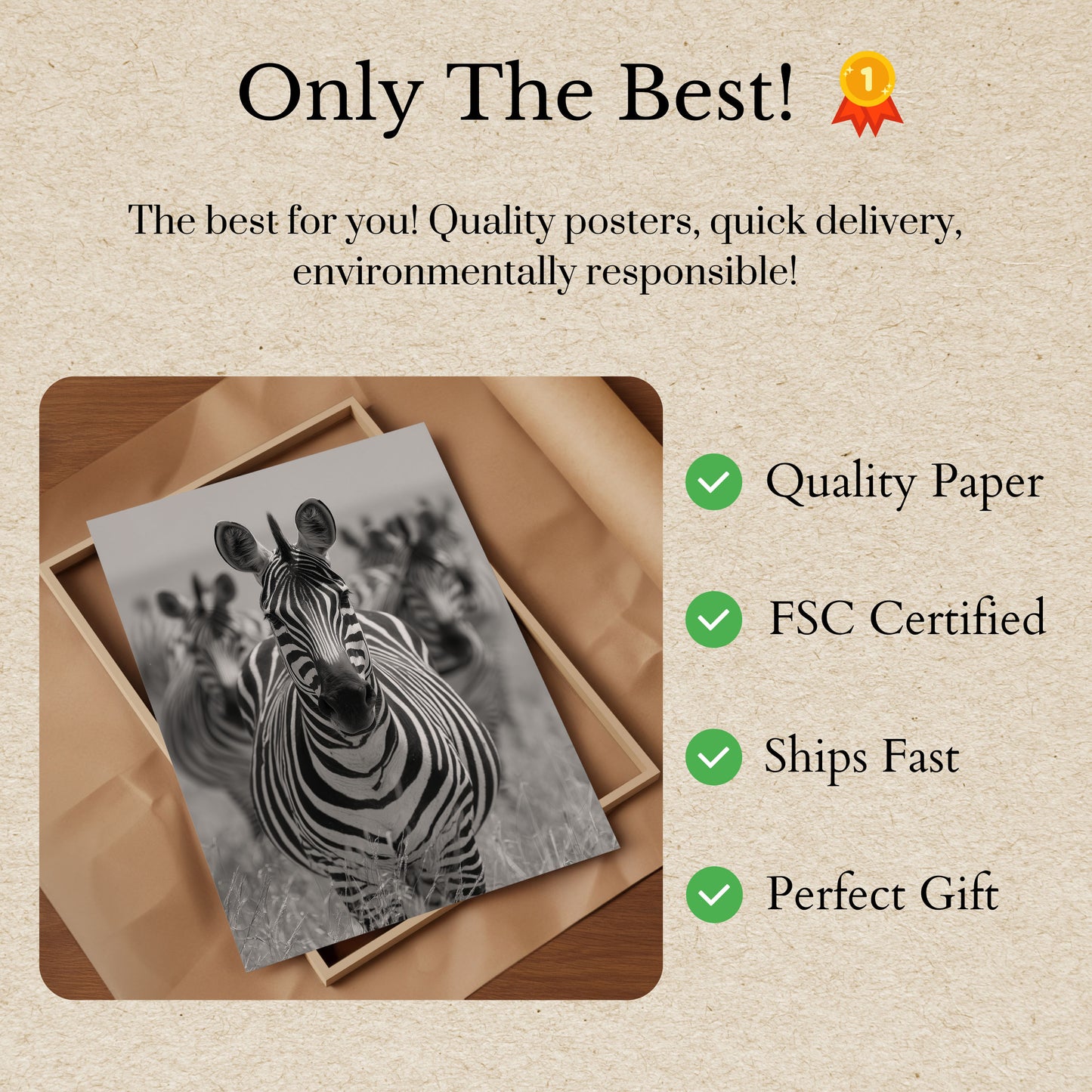 Black and White Zebra Herd Poster