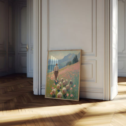 Pastoral Mountain Shepherd Poster