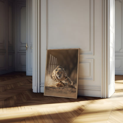 Póster de la carrera feroz del guepardo