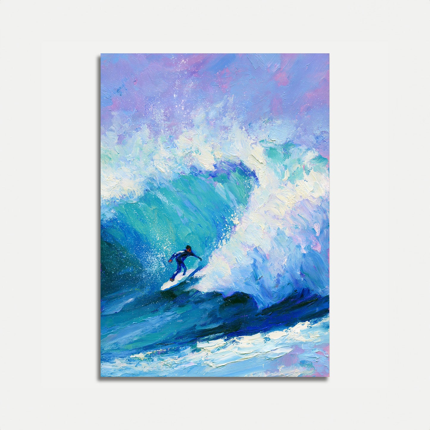 Surfer Riding the Wave Poster