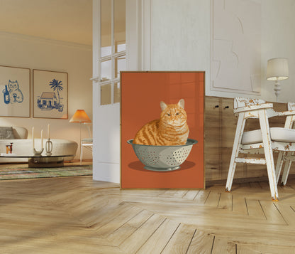Orange Tabby Cat in Colander Poster

Affisch med Orange Randkatt i Sil