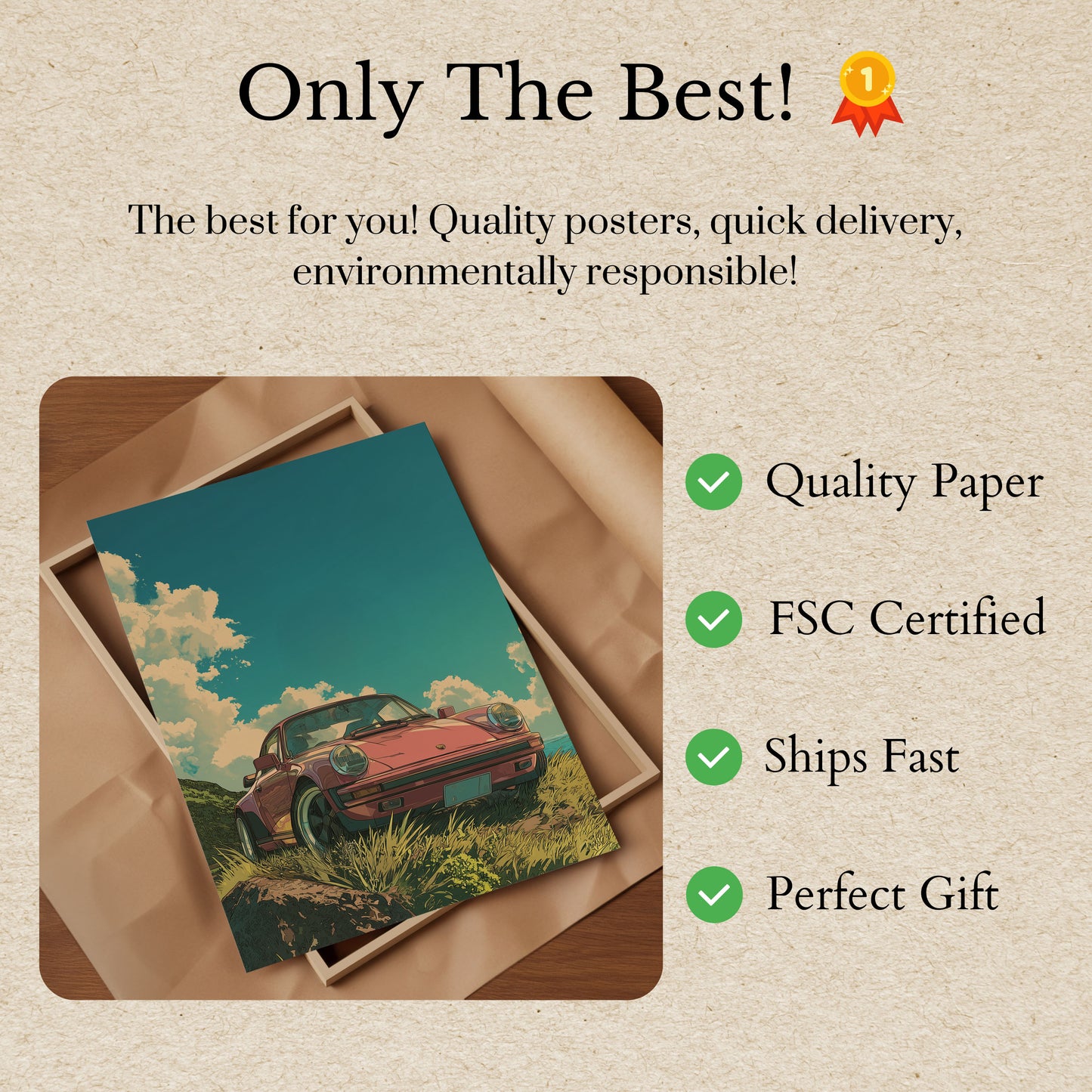 Classic Porsche Mountain Escape Poster