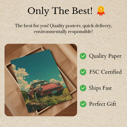 Classic Porsche Mountain Escape Poster