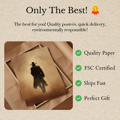 Ensam Cowboy Ökenresa Affisch