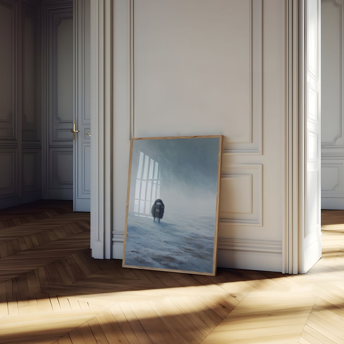 Cartaz do Iaque na Neve Enevoada