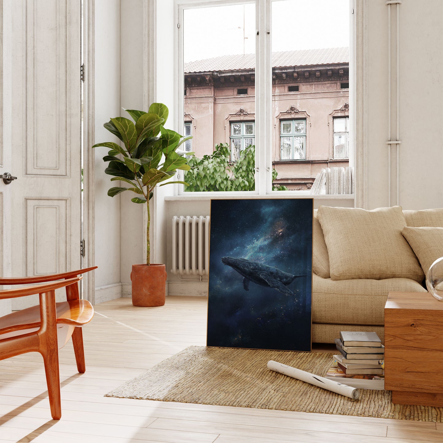 Cosmic Whale Space Journey Poster