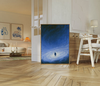 Astronaut in Cosmic Spiral Poster